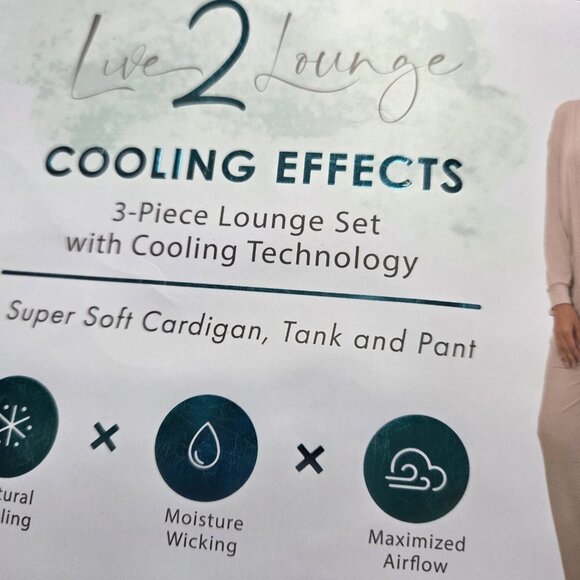 Live 2 Lounge Cooling Effect 3 Piece Lounger Set with Cooling Technology Pajamas - Picture 3 of 4